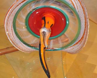 Reverse of Rare Stephen Dee Edward's Physalia Blown Glass Sculpture, 15"H x 10"D x 14"