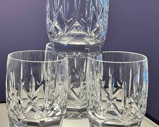 Gorgeous Signed Waterford Crystal "Westhampton" Double Old Fashioned Tumblers, Two Sets of 4 Available,