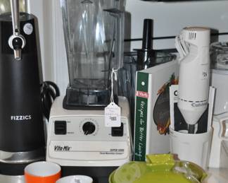 Vitamix Vm0103 Super 5000 Variable 10 Speed Blender with 64oz. Pitcher Shown with a Fizzics Draft Beer Dispenser and a Cuisinart Quick Prep Model CSB-33.