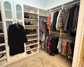 Primary Closet Featuring Ann Taylor, Banana Republic, Chico's, Chico's Travelers, Sigrid Olsen, Italian Coats, Fur Hats, Shoes and More! Sizes Run Medium-Large.