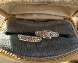 14 k gold wedding band and engagement ring