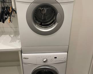 Stacked washer & dryer set. 