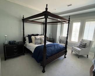 Queen poster bed with canopy 