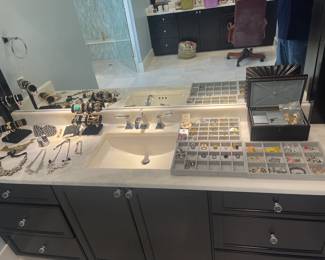 Collection of costume jewelry and a small amount of 14k as well. 