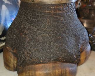 Antique taxidermy Rhino foot ashtray 