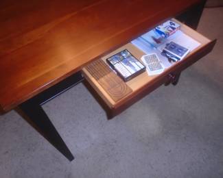 dining table with drawer open