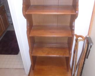 Tall wooden display rack. Quality piece but brand unknown