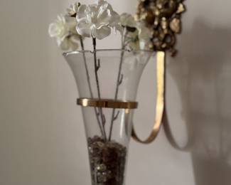 Brass vase sconce - 2 available