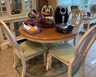 Farmhouse Kitchen dining table with four chairs and extension