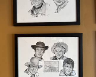 George Murray signed pencil drawing