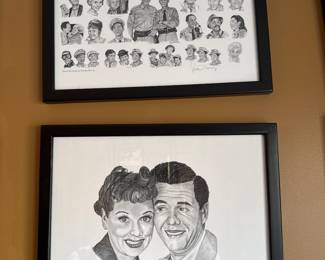 George Murray signed pencil drawing