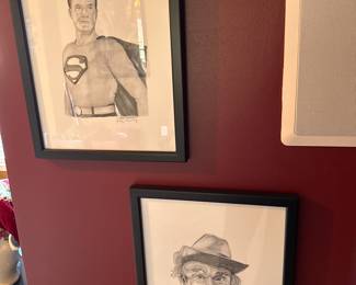 George Murray signed pencil drawing