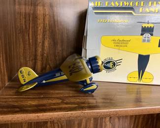 Air Eastwood Flying Service Die-Cast Metal Bank - 1932 Lockheed E-02 Airplane           