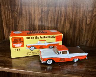 Just Worthy 1957 Orange & White Ford Ranchero Pickup - Die Cast 