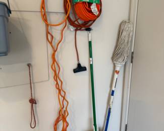 Extension cords, cleaning supplies