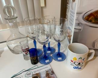 Clear Decanter, Set of Wine Glasses