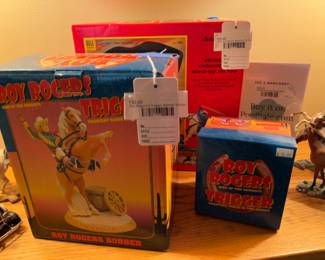 Roy Rogers & Trigger Bobber Statue, The Lone Ranger Wind Up Tin Toy