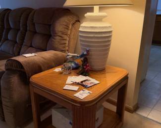 MCM Ribbed Plaster Table Lamp