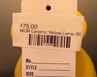 MCM Ceramic Yellow Lamp (B)