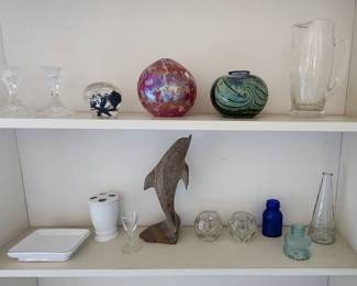 candle sticks, paperweights, princess house