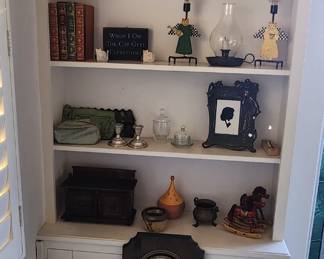 glassware and books