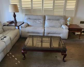 glass top coffee table , Lamps