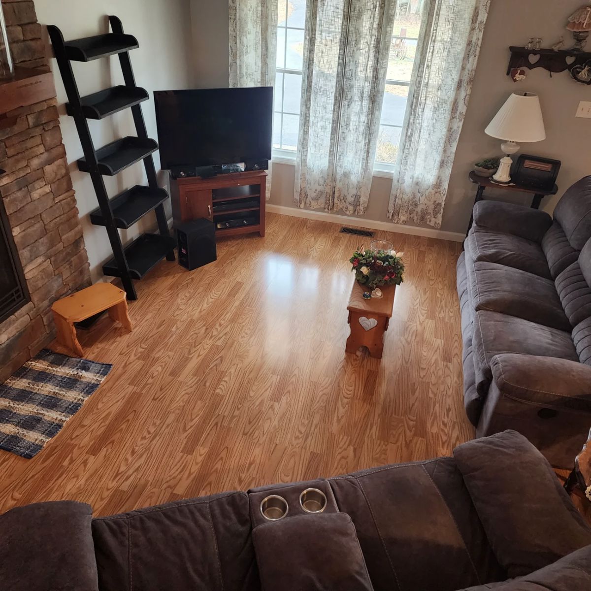 Bryan Furniture Marion Illinois Grey Microfiber Stain Resistant All Reclining Sofa and Loveseat