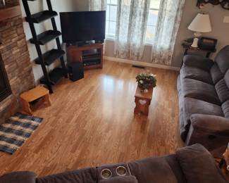 Bryan Furniture Marion Illinois Grey Microfiber Stain Resistant All Reclining Sofa and Loveseat