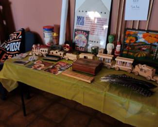 VINTAGE DOLLS, KISSY FACE, PEE WEE, PEBBLES AND BAMM BAMM, COLGATE, BUBBLES CONTAINERS, THE MUMMY, PEBBLES, BAMM BAMM, SANTA, SMOKEY THE BEAR, FIRE TRUCK,