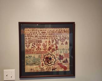 ANTIQUE SAmpler Very Good Condition for its age.