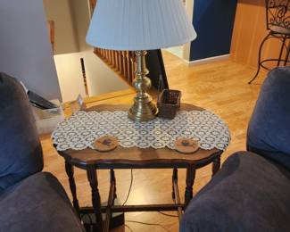 Occasional Table, LAmp, Doilies