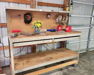 Large workbench with casters