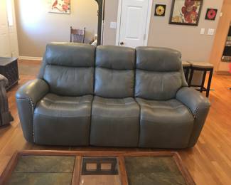 Flexsteel Leather Electric sofa, Loveseat and Recliner with Charging Ports