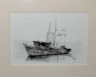 Fishing boat print