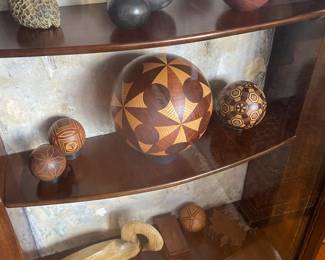 Handmade crafted wood puzzle balls 