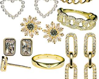 Fine Jewelry - Sterling Vermeil Earrings & Rings 