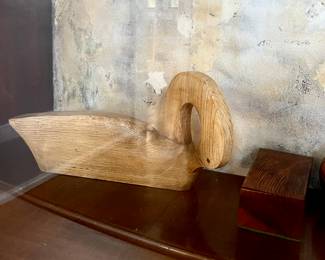 Carved Wood Swan decoy 