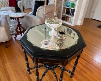 Black Antique Octagonal Parlor table 
31" tall  