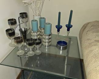 Mid century glass/ chrome end table 2 of 2