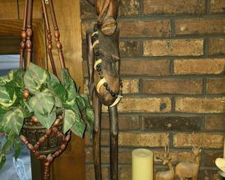 Unique hand carved wood statue