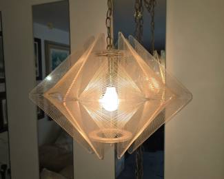 Nylon thread Pendant lamp geometric Lucite portable swag