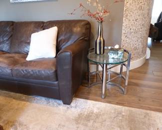 Chrome & glass side table