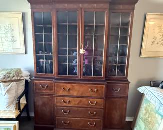 Gorgeous Baker breakfront. This piece has been in my family for 80 years and has been used in a law office, den, dining room and living room. Absolutely beautiful!