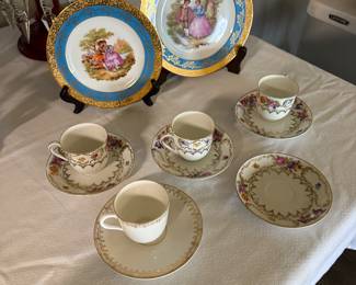 Beautiful Limoges plates, other demitasse cups and saucers