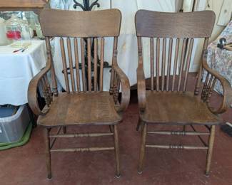 Oak Captain's Chairs (2)