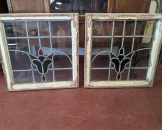 Stain Glass Windows 21.5"x21.5" ea.
