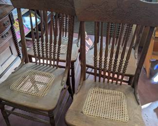 Cane-Bottom Chairs (4)