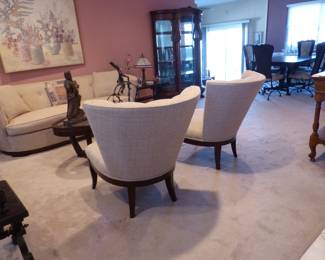 Pair of neutral Schnadig accent chairs