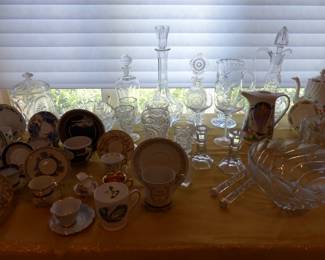 Bric-a-brac, cups & saucers, crystal