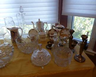 Bric-a-brac, cups & saucers, crystal